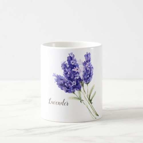 Lavender Flowers Watercolor Coffee Mug