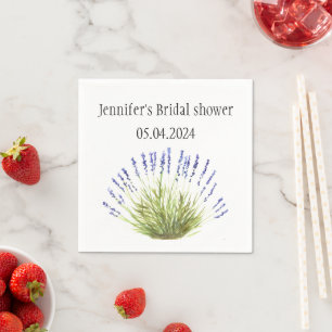 Lavender flowers watercolor herbs Bridal shower Na Napkins