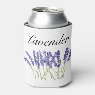Lavender flowers watercolor herbs purple chic can cooler
