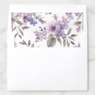 Lavender Flowers Watercolor Purple Botanical Envelope Liner