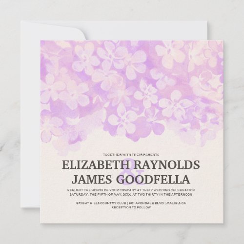 Lavender Flowers Wedding Invitations