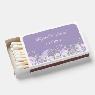 Lavender Flowers Wedding Matchboxes