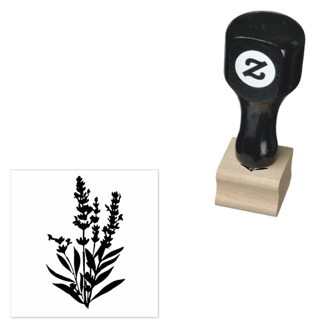 Lavender Flowers Wedding  Rubber Stamp (Stamped)