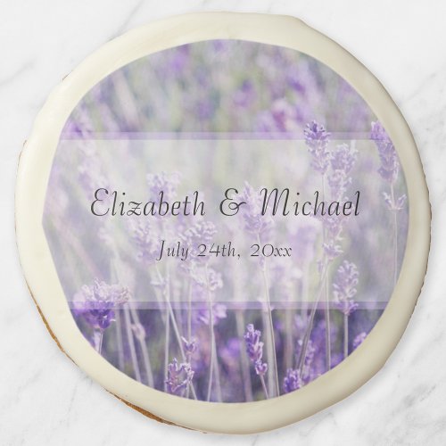 Lavender Flowers Wedding Sugar Cookie