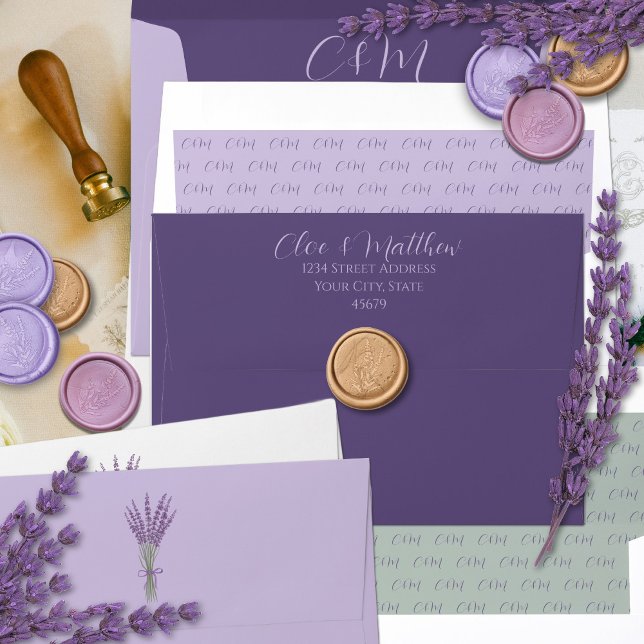 Lavender Flowers Wedding  Wax Seal Sticker (Creator Uploaded)