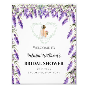 Lavender Flowers Welcome Bridal Shower Photo Print