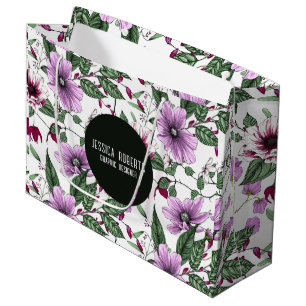 Lavender flowers with green leaves seamless patter large gift bag
