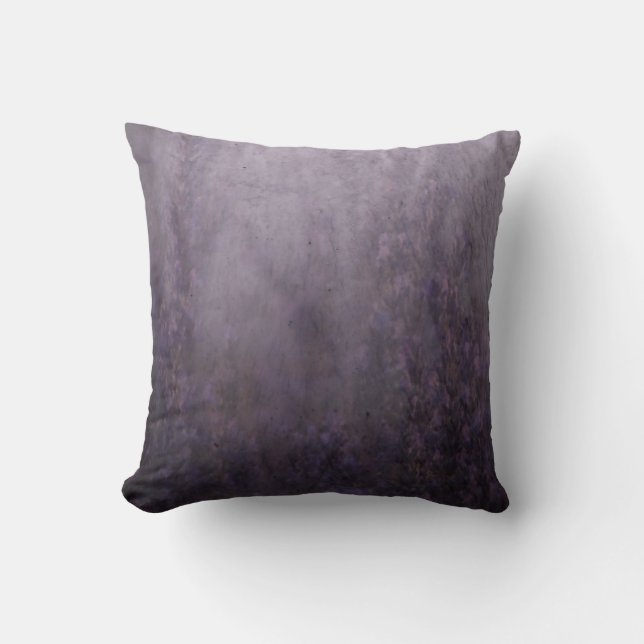 Lavender Fog Mural Throw Pillow (Front)