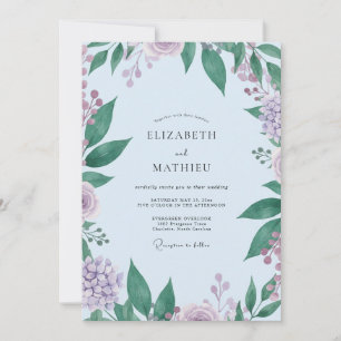 Lavender Foliage Eucalyptus Wedding Invitation