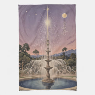 Lavender Fountain's Lullaby Personalized Kitchen Towel