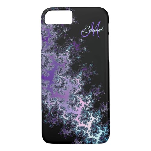 Lavender Fractal Sash Personalized iPhone 7 Case