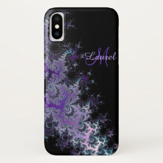 Lavender Fractal Sash Personalized iPhone X Case