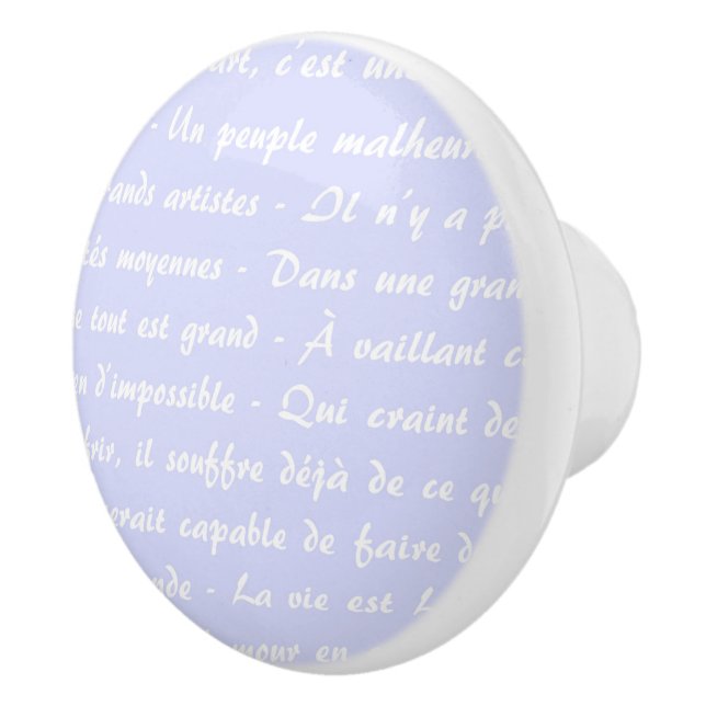 Lavender French Script Ceramic Knob (Right)