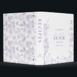 Lavender French Victorian Bridal Shower Recipe 3 Ring Binder<br><div class="desc">Welcome to your happily ever after! Lavender French Victorian Bridal Shower Recipe 3 ring binder is a great way to start off your forever. With a refreshing mix of traditional and modern style, you can be sure this will set the perfect tone for your wedding. The classic hand drawn lilac...</div>