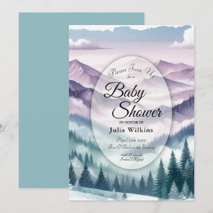 Lavender Frost in the Alpine Mist Baby Shower Invitation