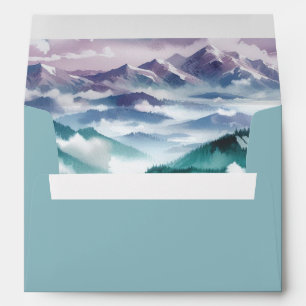 Lavender Frost in the Alpine Mist Wedding Envelope