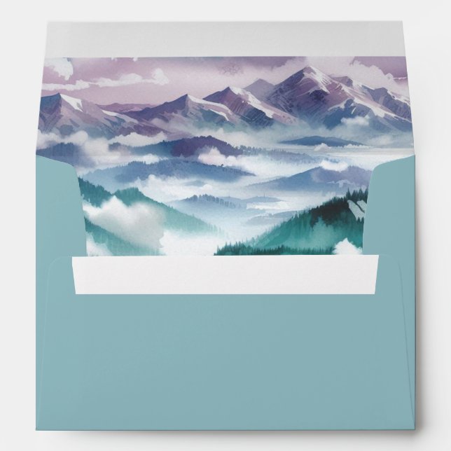 Lavender Frost in the Alpine Mist Wedding Envelope (Back (Bottom))
