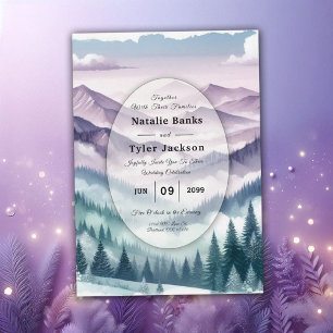 Lavender Frost in the Alpine Mist Wedding Invitation