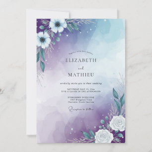 Lavender Frosty Floral Wedding Invitation