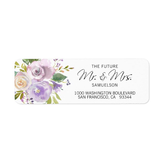 LAVENDER Future Mr & Mrs Wedding Return Address Label (Front)