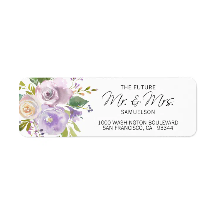 LAVENDER Future Mr & Mrs Wedding Return Address Label ...