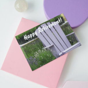 Lavender Garden Chair Photo Retirement Card