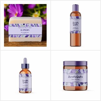 Lavender Garden Floral Soap & Cosmetics Packaging