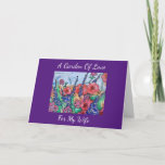 Lavender Garden Of Love Birthday For My Wife Card<br><div class="desc">Vibrant colors from a "Garden Of Love" will wish your wife a beloved and happy birthday. The beautiful design with a bright purple frame was created from my original watercolor painting of abstract poppies, lavender and lilacs. The message inside with a lovely verse will be appreciated by the special woman...</div>