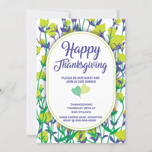 Lavender Garden Reverie Thanksgiving in Full Bloom Invitation