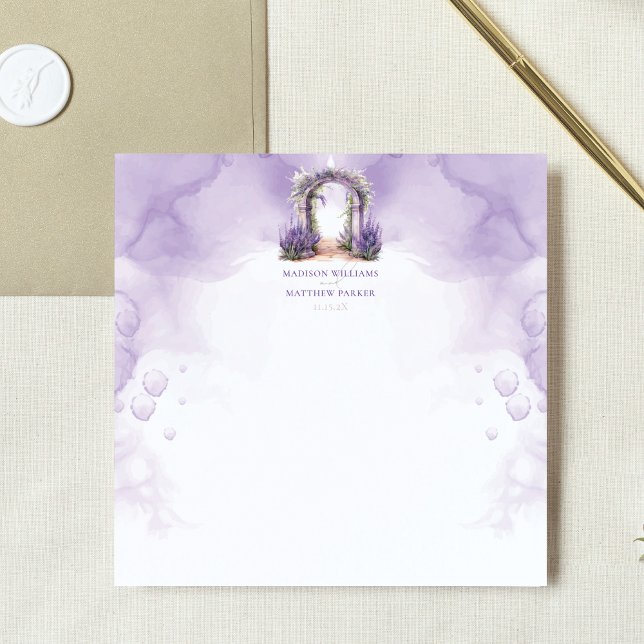 Lavender Garden Wedding Custom Note Card (Creator Uploaded)