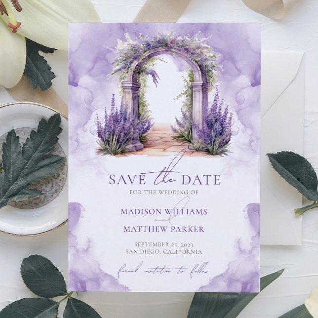 Lavender Garden Wedding Photo Personalized Save The Date (Creator Uploaded)