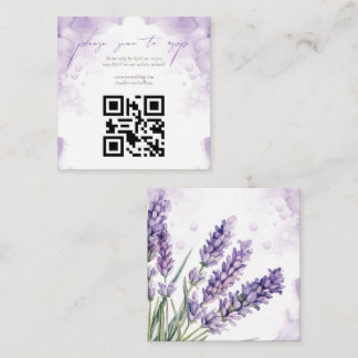 Lavender Garden Wedding QR Code Rsvp Enclosure Card