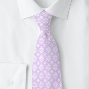 Lavender Geometric Floral Neck Tie