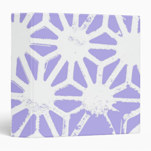 Lavender geometric pattern 3 ring binder