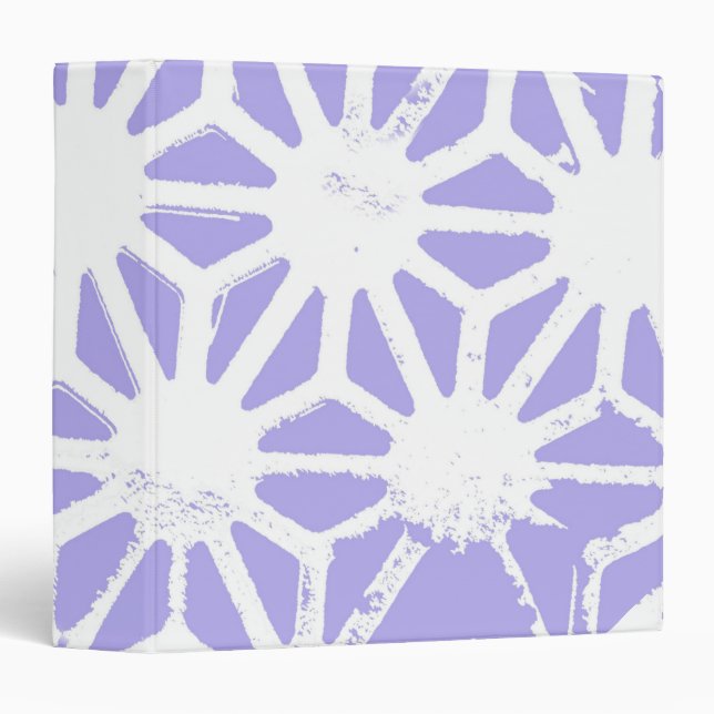 Lavender geometric pattern 3 ring binder (Front/Spine)