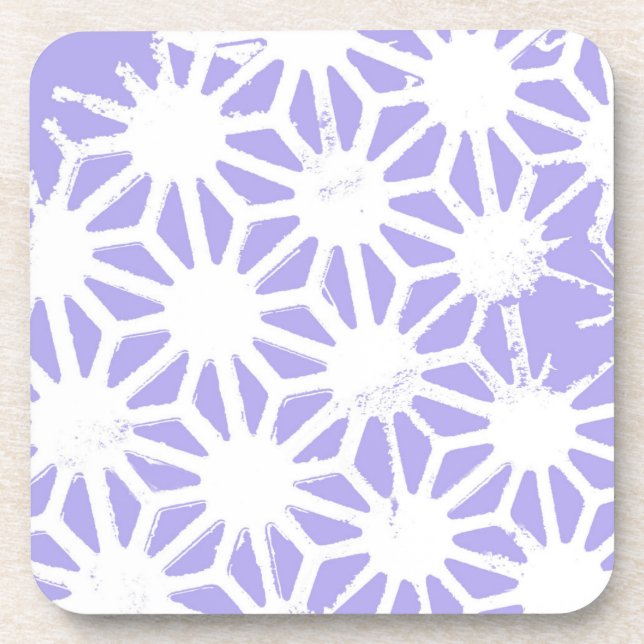 Lavender geometric pattern beverage coaster (Front)