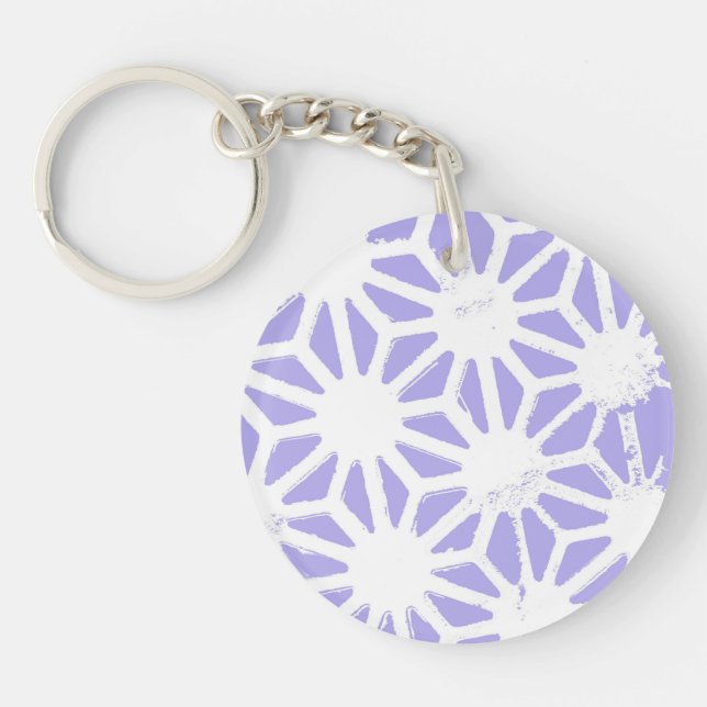 Lavender geometric pattern keychain (Front)