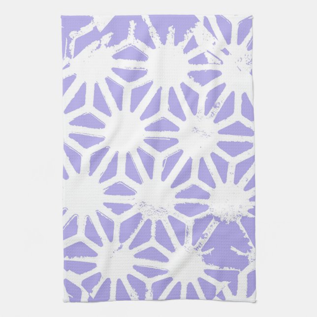 Lavender geometric pattern kitchen towel (Vertical)