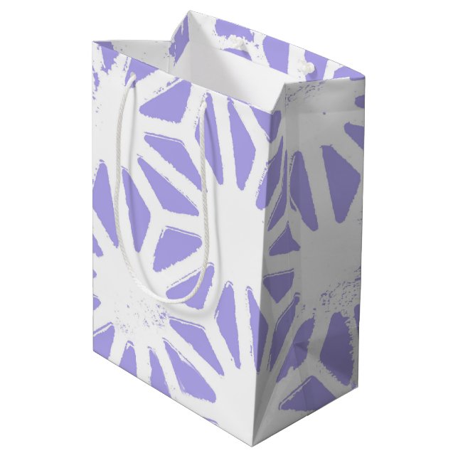 Lavender geometric pattern medium gift bag (Back Angled)