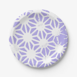 Lavender geometric pattern paper plates
