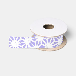 Lavender geometric pattern satin ribbon
