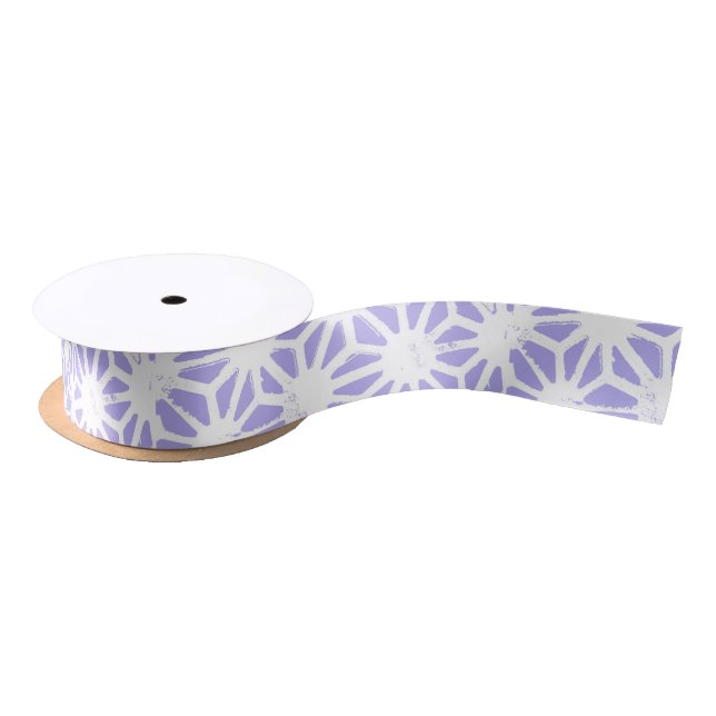Lavender geometric pattern satin ribbon (Spool)