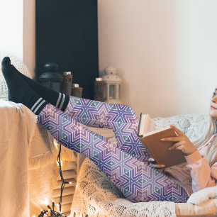 Lavender Geometric Star Maze Pattern Leggings