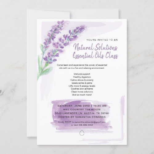 Lavender Gift of the Earth Essential Oils Invitation