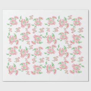 Lavender Gingham Floral Pattern Wrapping Paper