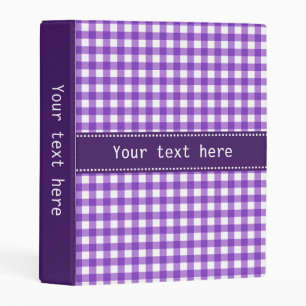 Lavender Gingham Pattern Mini Binder