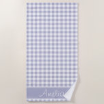 Lavender Gingham Pattern | Personalized Beach Towel at Zazzle