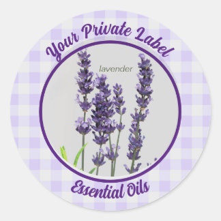 Lavender Gingham Private Essential Oils label