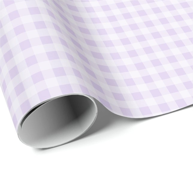 Lavender Gingham Wrapping Paper (Roll Corner)