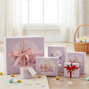 Lavender Gingham Wrapping Paper